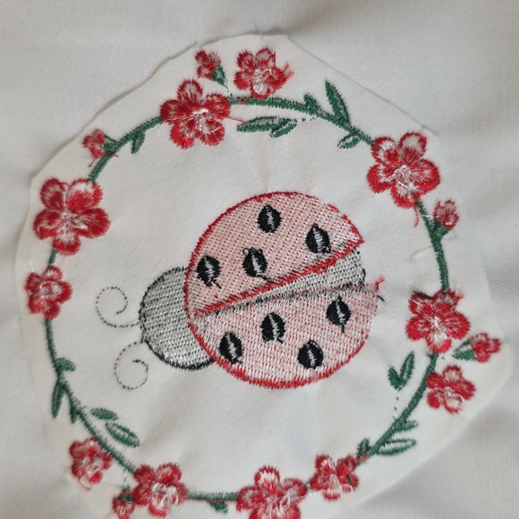 💐 Handcrafted Embroidered Ladybug Gingham Hand Towels Set Of 2 18" X 27" White - Picture 10 of 12